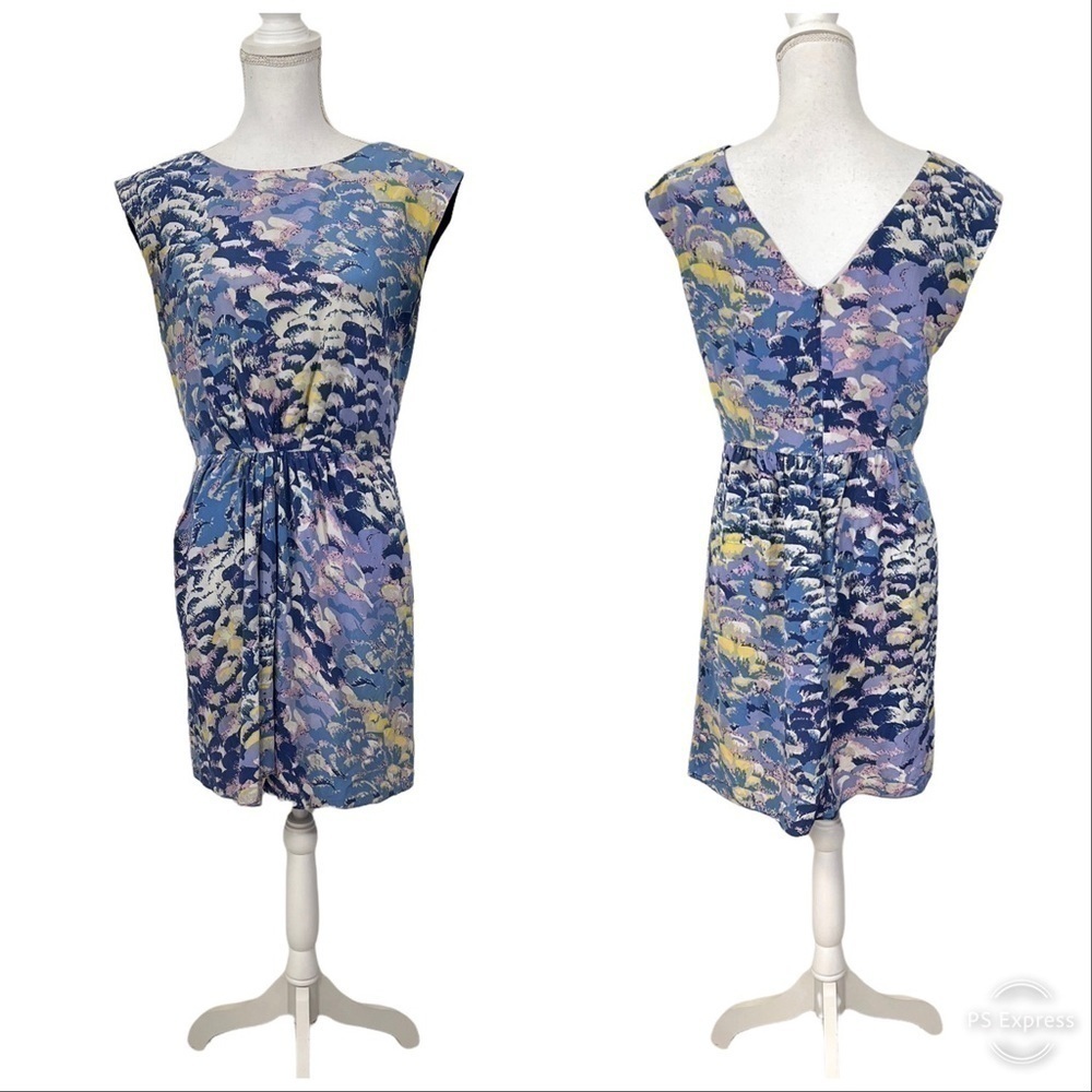 Tibi Silk Dress Sleeveless Elastic Waist